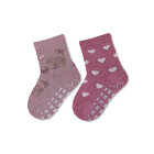 STERNTALER Ponožky protiskluzové Medvídek ABS 2ks v balení purple dívka vel. 21/22 cm- 18-24 m