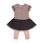 DIRKJE Set 2dielny šaty 74 Smokey Pink+Smokey Grey