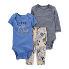 CARTER'S Set 3dílný body kr. rukáv, body dl. rukáv, tepláky Blue Safari kluk LBB 3m CARTER'S Set 3dílný body kr. rukáv, body dl. rukáv, tepláky Blue Safari kluk LBB 3m