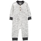 CARTER'S Overal bez nožiček Grey Dino chlapec NB/ vel. 56 CARTER'S Overal bez nožiček Grey Dino chlapec NB/ vel. 56