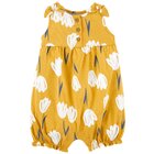 CARTER'S Overal bez rukávov Yellow Floral dievča NB/ veľ. 56