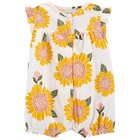 CARTER'S Overal letný krátky rukáv Ivory Sunflower dievča NB/ veľ. 56