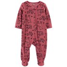 CARTER'S Overal na zips fleece Sleep & Play Pink Deer dievča NB/ veľ. 56