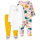 CARTER'S Set 3dielny body dl. rukáv, polodupačky, overal Pink Koala dievča NB /veľ.56