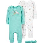 CARTER'S Set 3dielny overal 2 ks, čelenka Mix dievča LBB NB/ veľ. 56