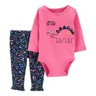CARTER'S Set 2dielny body, nohavice Dinosaur dievča 24 m /veľ. 92