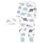 CARTER'S Set 2dílný overal na zip Sleep&Plays, čepice Dino chlapec LBB PRE, vel. 46 CARTER'S Set 2dílný overal na zip Sleep&Plays, čepice Dino chlapec LBB PRE, vel. 46