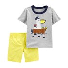 CARTER'S Set 2dílný tričko kr. rukáv, kalhoty kr. Pelican chlapec 24 m, vel. 92