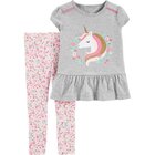 CARTER'S Set 2dielny tričko krátkyrukáv, legíny Unicorn dievča 18 m /veľ. 86