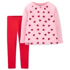 CARTER'S Set 2dielny tričko, legíny Heart dievča 3 m /veľ. 62, veľ. 62