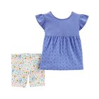 CARTER'S Set 2dielny tunika, nohavice kr. Blue dievča 6 m, veľ. 68