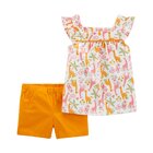 CARTER'S Set 2dielny tunika, nohavice kr. Orange Jungle dievča 3 m, veľ. 62