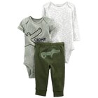 CARTER'S Set 3dílný body kr. rukáv, body dl. rukáv, tepláky Green Croc kluk LBB PRO, vel. 46 CARTER'S Set 3dílný body kr. rukáv, body dl. rukáv, tepláky Green Croc kluk LBB PRO, vel. 46