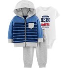 CARTER'S Set 3dielny body, mikina, nohavice Hero chlapec 3 m /veľ. 62