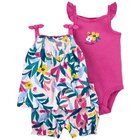 CARTER'S Set 3dielny body tielko, tunika, nohavice kr. Multi Floral dievča 18 m, veľ. 86
