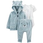 CARTER'S Set 3dielny mikina, tepláky, body kr. rukáv Blue Bear chlapec LBB 12m, veľ. 80