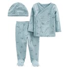 CARTER'S Set 3dílný tričko dl. rukáv, polodupačky, čepice Blue Dino kluk LBB PRO, vel. 46 CARTER'S Set 3dílný tričko dl. rukáv, polodupačky, čepice Blue Dino kluk LBB PRO, vel. 46
