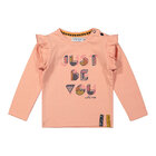 DIRKJE Tričko dl. rukáv s volánmi Ružové dievča 74