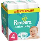 PAMPERS Active Baby Plienky jednorazové 4 (9-14 kg) 180 ks - MESAČNÁ ZÁSOBA