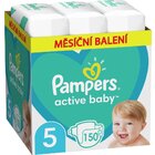 PAMPERS Active Baby Plienky jednorazové 5 (11-16 kg) 150 ks - MESAČNÁ ZÁSOBA