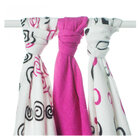 KIKKO Pelenkák bambuszból Spirals&Bubbles 70x70 (3 db) – magenta