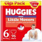 HUGGIES® Egyszer használatos Little Movers Pants nadrágok, 6-os méret, 96 db-os DOBOZ