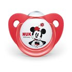 NUK Dudlík Mickey, silikon,V1 (6-18m.) - červený