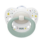 NUK Dudlík Signature 0-6m box bílo-zelený NUK Dudlík Signature 0-6m box bílo-zelený