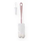 BABYONO Kefa na dojčenské fľaše s mini kefkou Pink