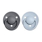BIBS De Lux cumlíky z prírodného kaučuku 2 ks veľ. 2 Iron / BabyBlue