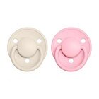 BIBS De Lux dudlíky z přírodního kaučuku 2 ks vel. 2 Ivory / Baby Pink BIBS De Lux dudlíky z přírodního kaučuku 2 ks vel. 2 Ivory / Baby Pink