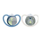 NUK Dudlík Space Night silikon, V2, 6-18 m, 2 ks box - kluk NUK Dudlík Space Night silikon, V2, 6-18 m, 2 ks box - kluk