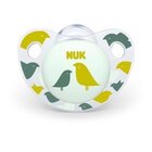 NUK Cumlík Trendline, silikón, V2 (6-18m.) - zelené vtáčiky