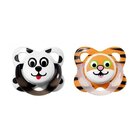 TOMMEE TIPPEE Cumlík s obrázkami, Orthodontic, latex, 2 ks 6-12m, žlto-biela