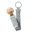 BIBS Klip na dudlík Paci Braid, Cloud/ Iron BIBS Klip na dudlík Paci Braid, Cloud/ Iron