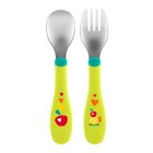 CHICCO Lžička/vidlička nerez zelená 18m+ CHICCO Lžička/vidlička nerez zelená 18m+