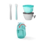 SKIP HOP Set jedálenský s hrnčekom 5 ks Easy-Feed Mealtime Set Teal/Grey 6m+ SKIP HOP Set jedálenský s hrnčekom 5 ks Easy-Feed Mealtime Set Teal/Grey 6m+