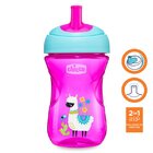 CHICCO Hrneček Advanced s brčkovým náustkem 266 ml růžový 12m+ CHICCO Hrneček Advanced s brčkovým náustkem 266 ml růžový 12m+