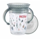 NUBY Hrnček Tritan netečúci s uškami 360°, 6 m+ svetlo sivý NUBY Hrnček Tritan netečúci s uškami 360°, 6 m+ svetlo sivý