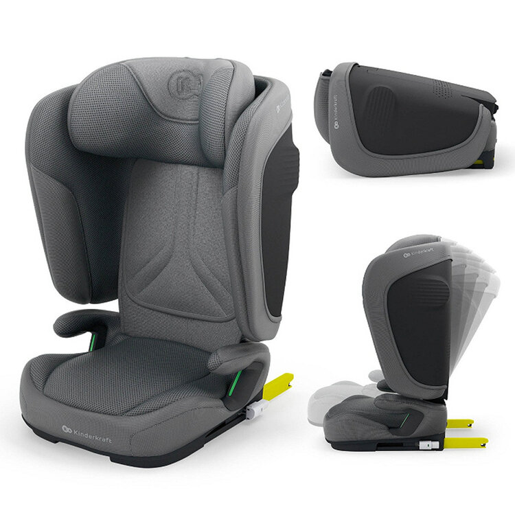 KINDERKRAFT Autosedačka skládací Unity 2 I-Size (100-150 cm) Grey