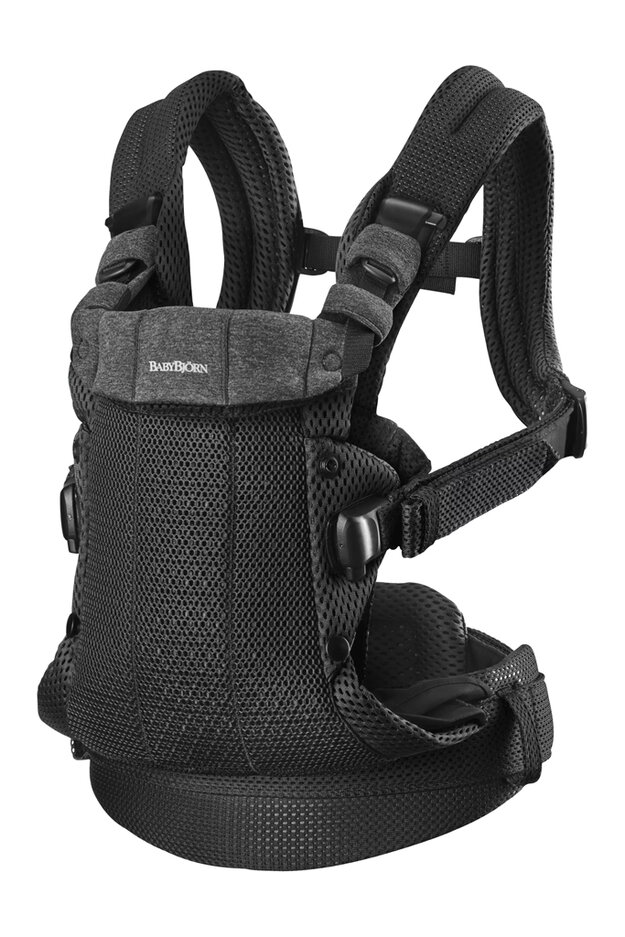 BABYBJÖRN Harmony Black 3D mesh hordozó, 15 kg-ig akciós termékkép 1