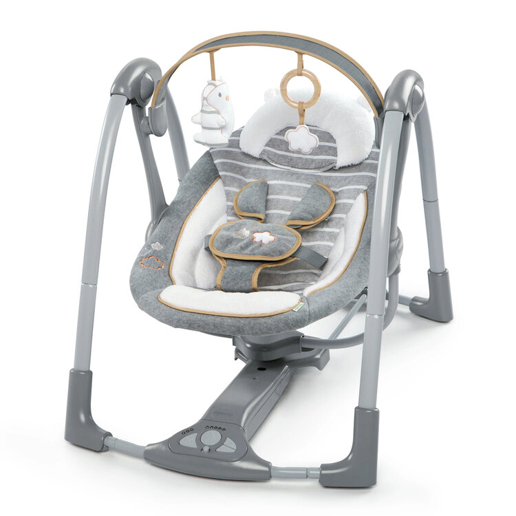 INGENUITY Konvertibilis utazó hinta dallamokkal Bella Teddy™ 0m+ 9kg-ig