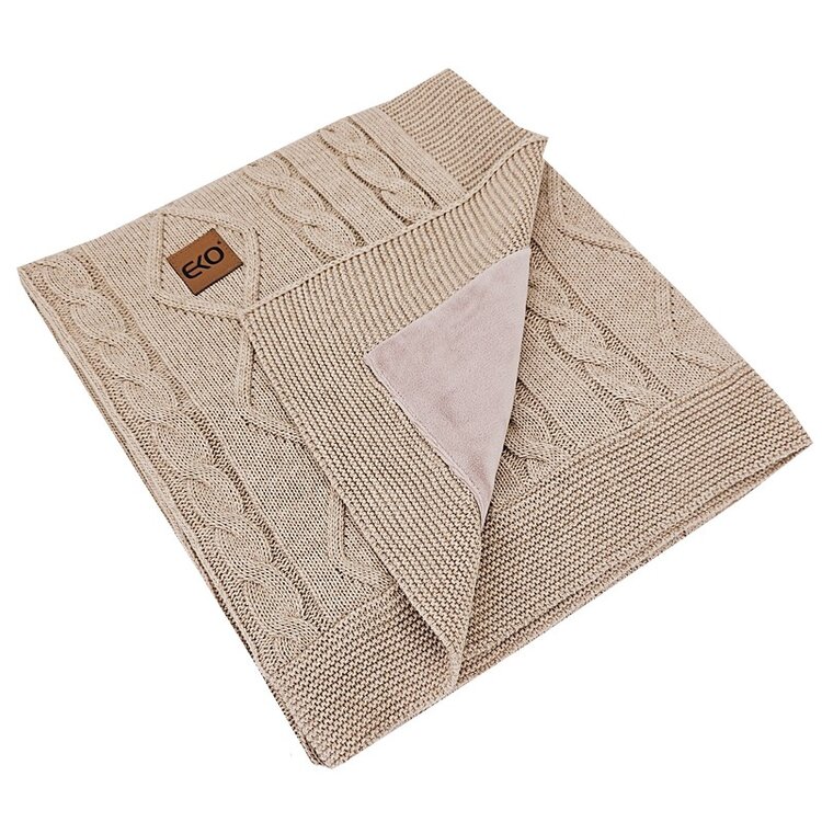 EKO Kasmír takaró szőrme béléssel Beige 100x80 cm akciós termékkép 1