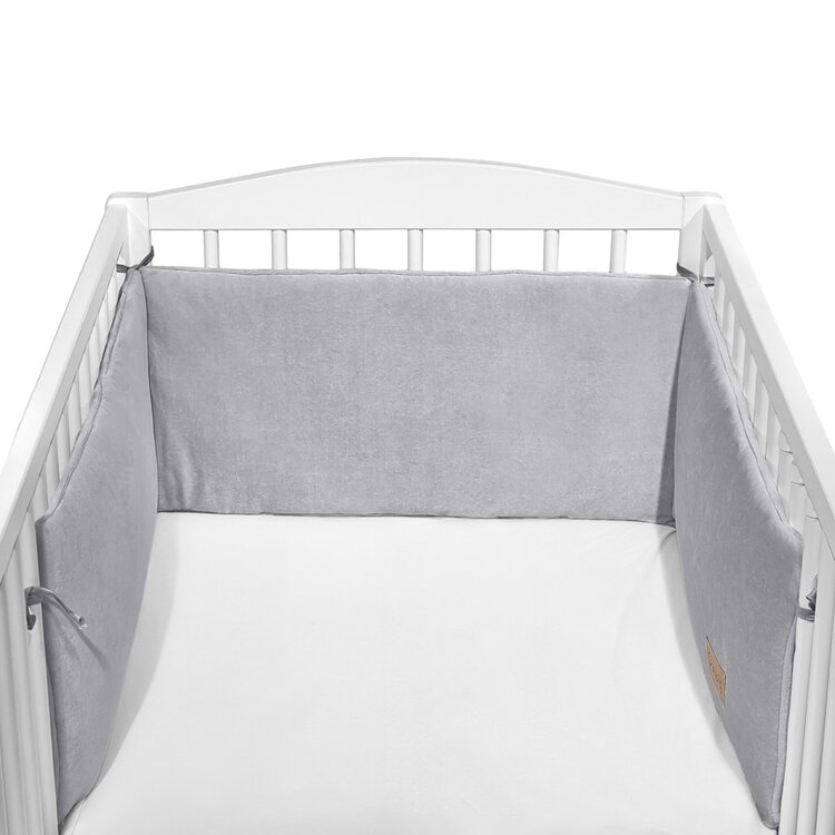 KLUPS Mantinel védő a kiságyba Velvet grey 180x30 cm akciós termékkép 1