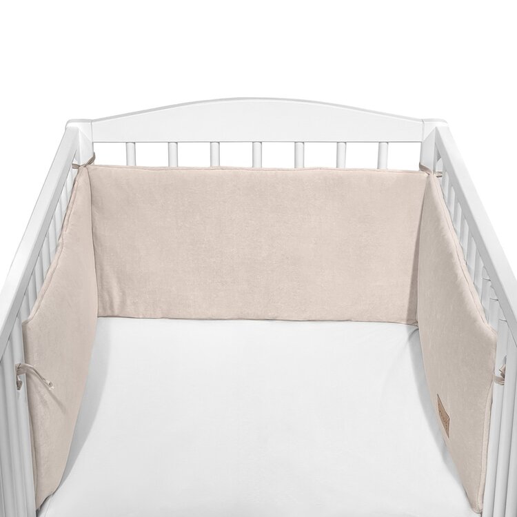KLUPS Mantinel védő a kiságyba Velvet beige 180x30 cm akciós termékkép 1