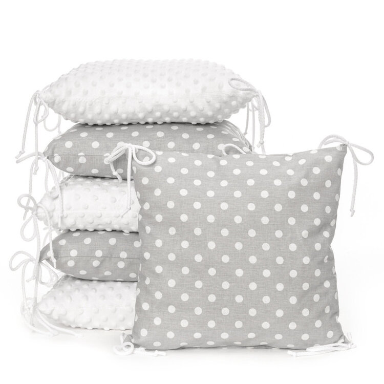 T-TOMI Mantinel polštářkový do postýlky, grey/dots
