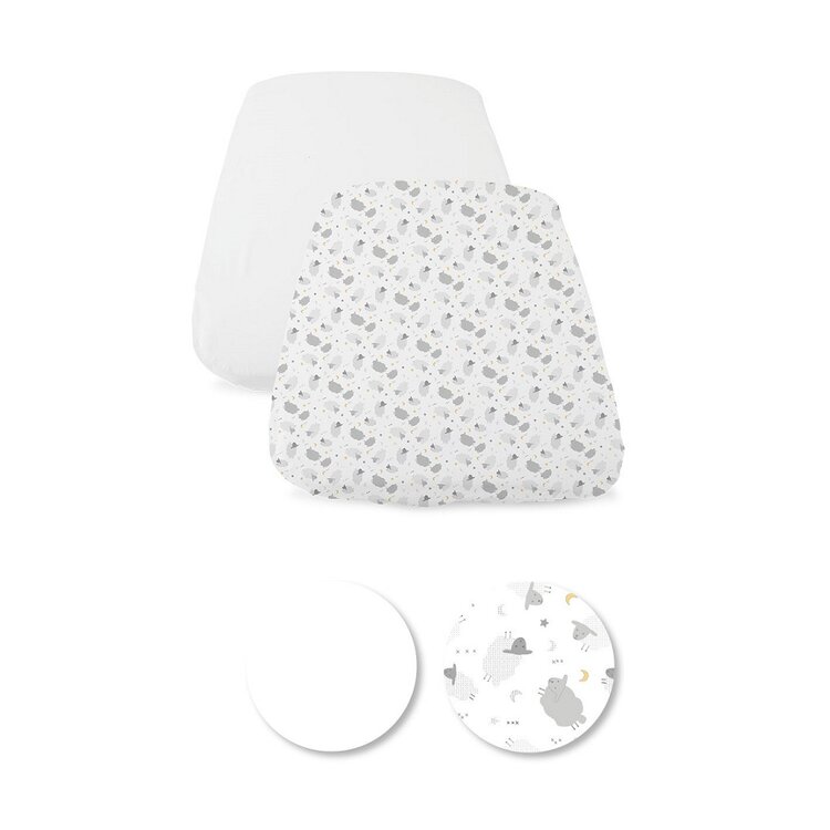 CHICCO Lepedő a Next2Me Forever babaágyhoz 2 db Grey sheep akciós termékkép 1