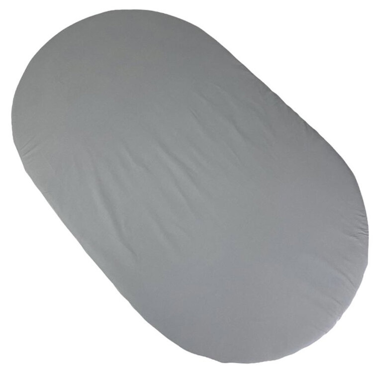 MIMIKO Prostěradlo napínací na kulatou matraci Šedé 150 cm x 100 cm