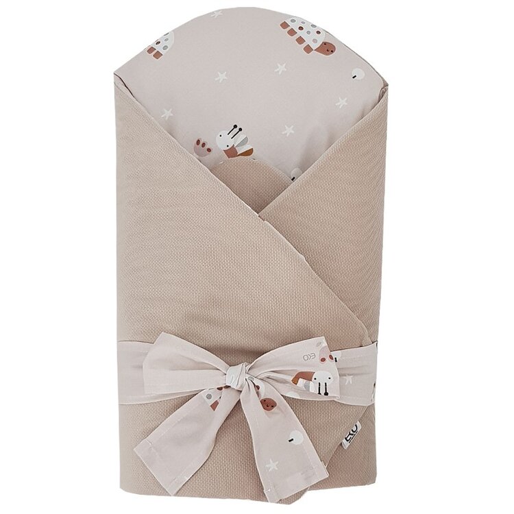 EKO Takaró pamutból kókusz kivehető betéttel VELVET Bees Beige 75x75 cm akciós termékkép 1