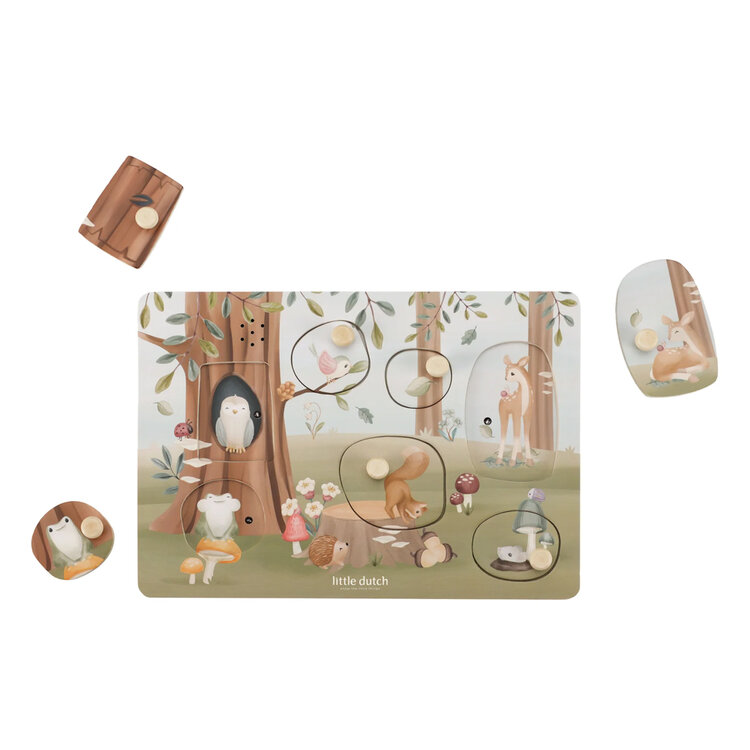 LITTLE DUTCH Puzzle se zvukem Forest friends